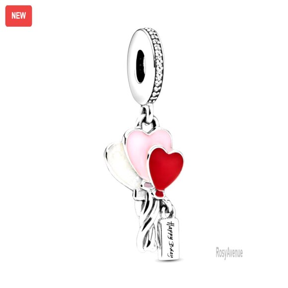 Sterling Silver Birthday Charm with Cubic Zirconia 2cm